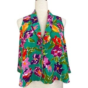 VINTAGE VICTORIA’S SECRET FLORAL CROP SWING TOP SZ S